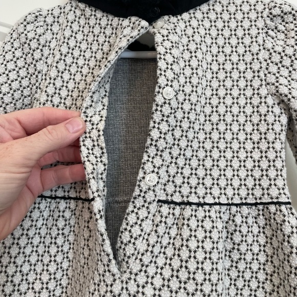 Janie and Jack girls black and white faux fur collar tiered dress size 18-24 mo - Picture 3 of 5